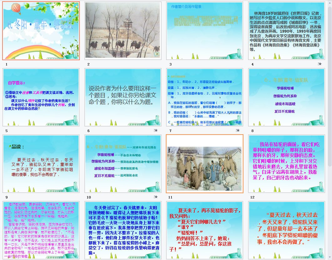 冬阳·童年·骆驼队a课件