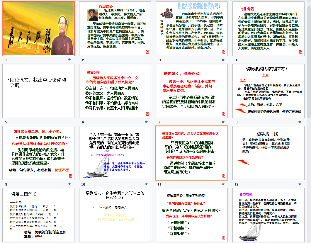 为人民服务a课件