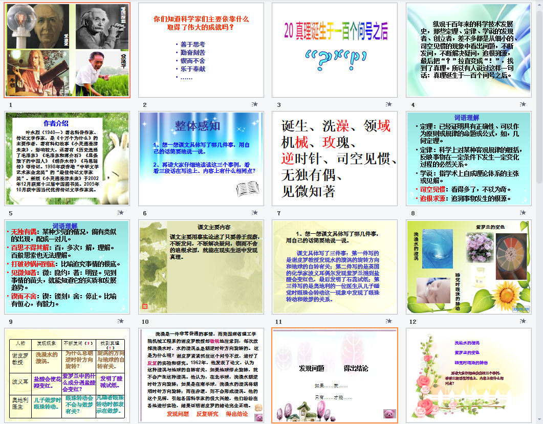 真理诞生于一百个问题之后a课件