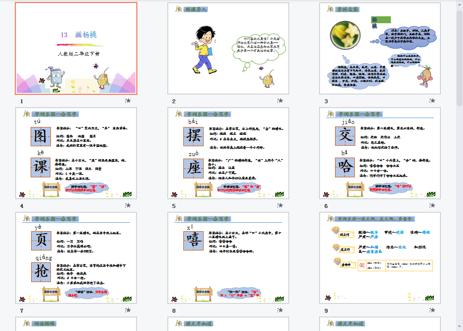 画杨桃课件