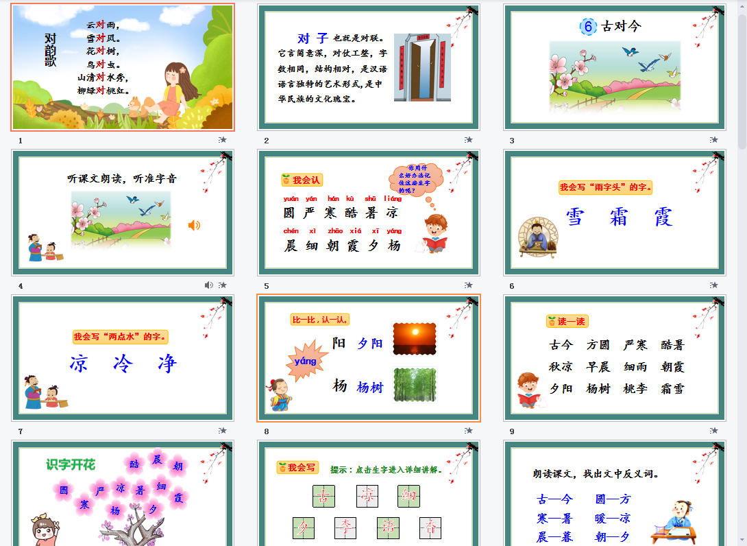 识字6古对今课件