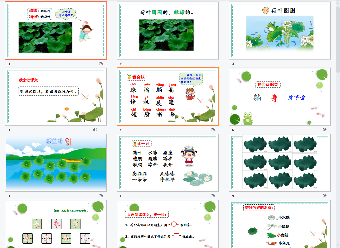 荷叶圆圆课件