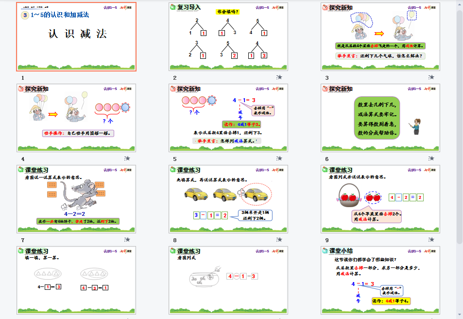 认识减法课件