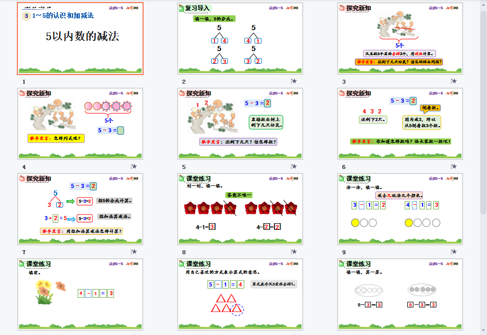 5以内数的减法课件