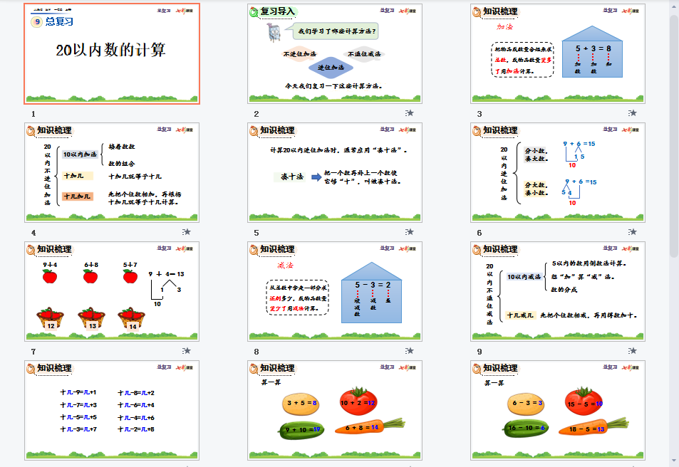 20以内数的计算课件