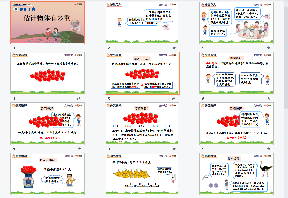 估计物体有多重课件