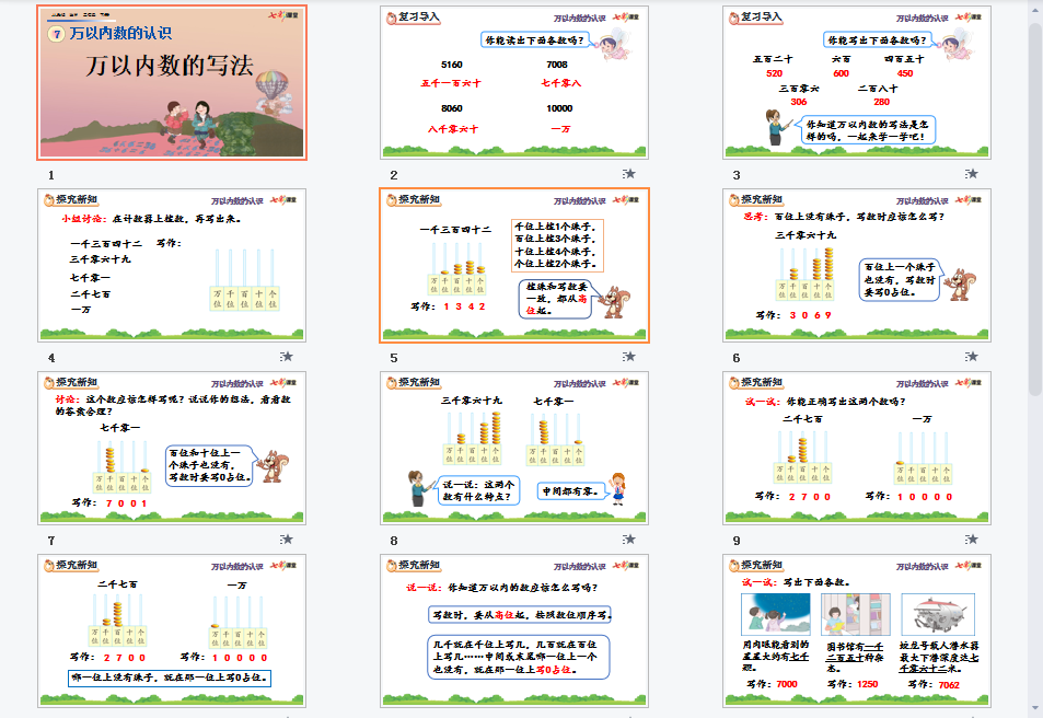 万以内数的写法课件