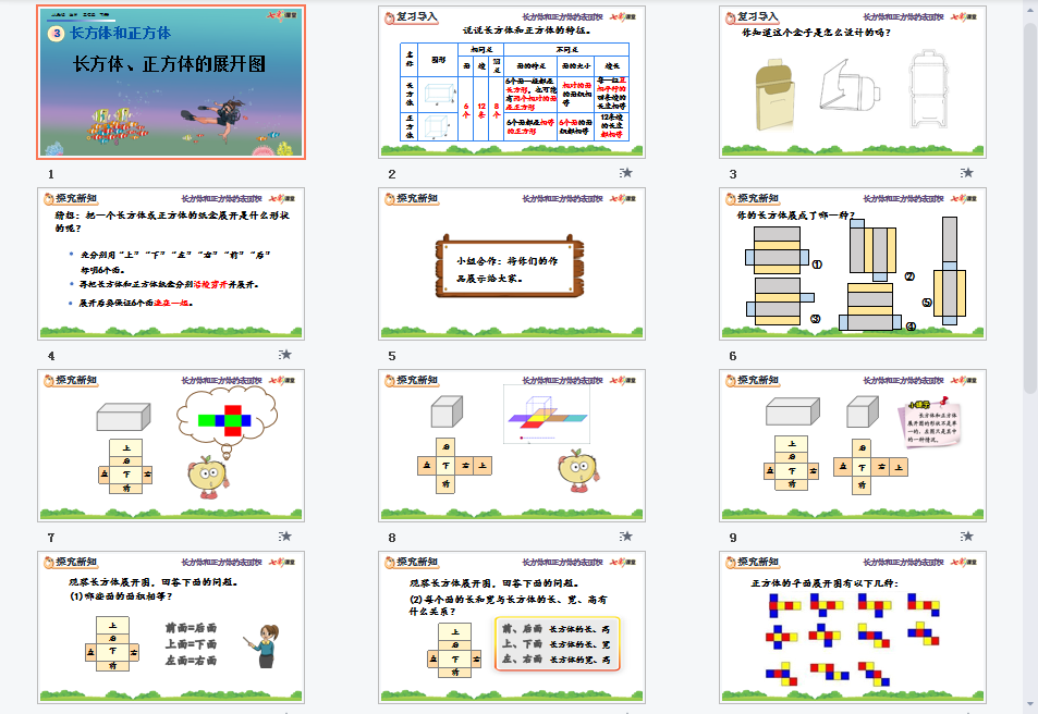 长方体、正方体的展开图课件