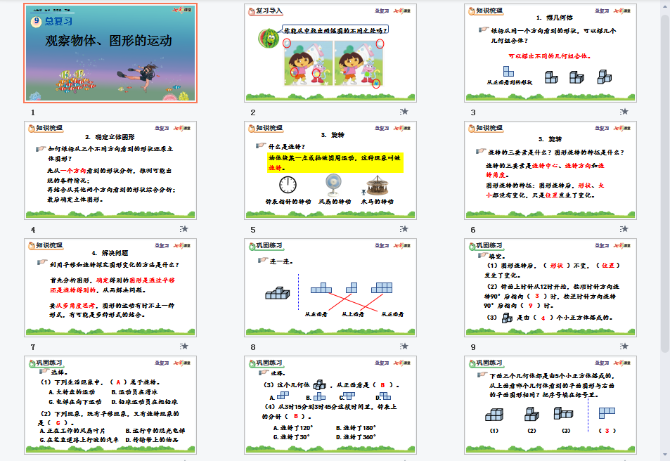 观察物体、图形的运动课件