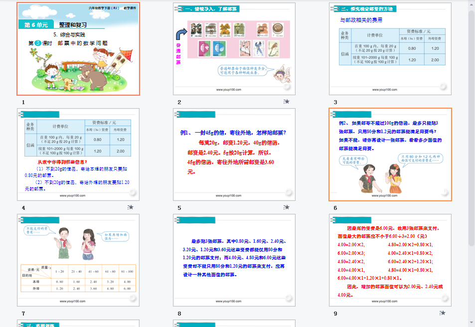 第3课时 邮票中的数学问题课件