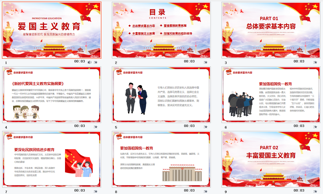 红色党建爱国主义教育培训课件PPT模板