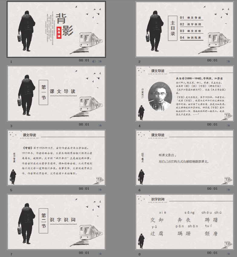 背影PPT模板