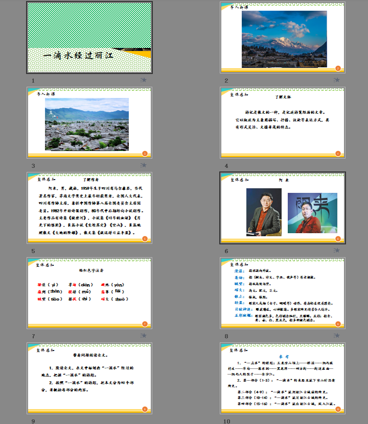 一滴水经过丽江课件教学PPT
