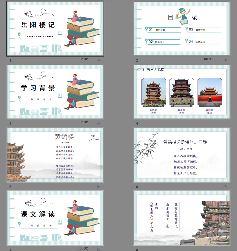 岳阳楼记PPT模板