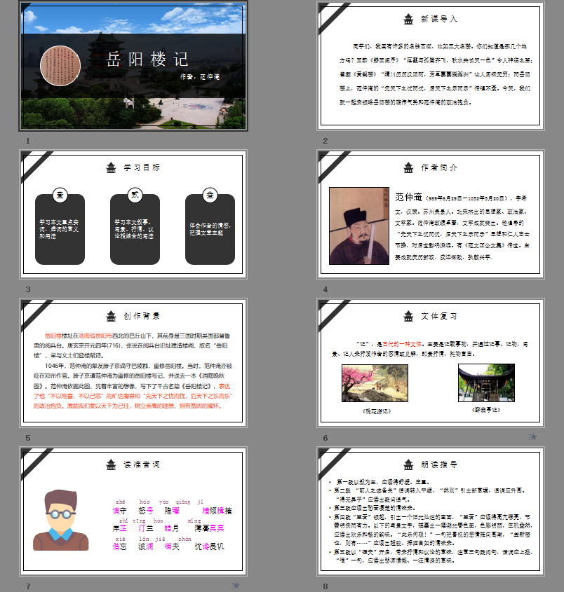 《岳阳楼记》教育教学课件
