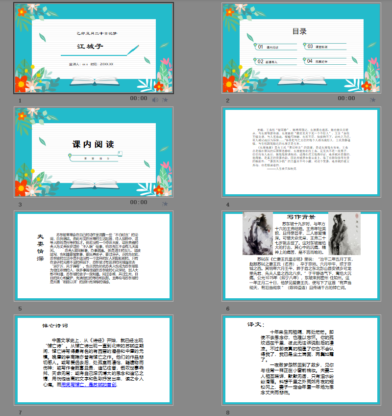 高二语文必修上江城子PPT