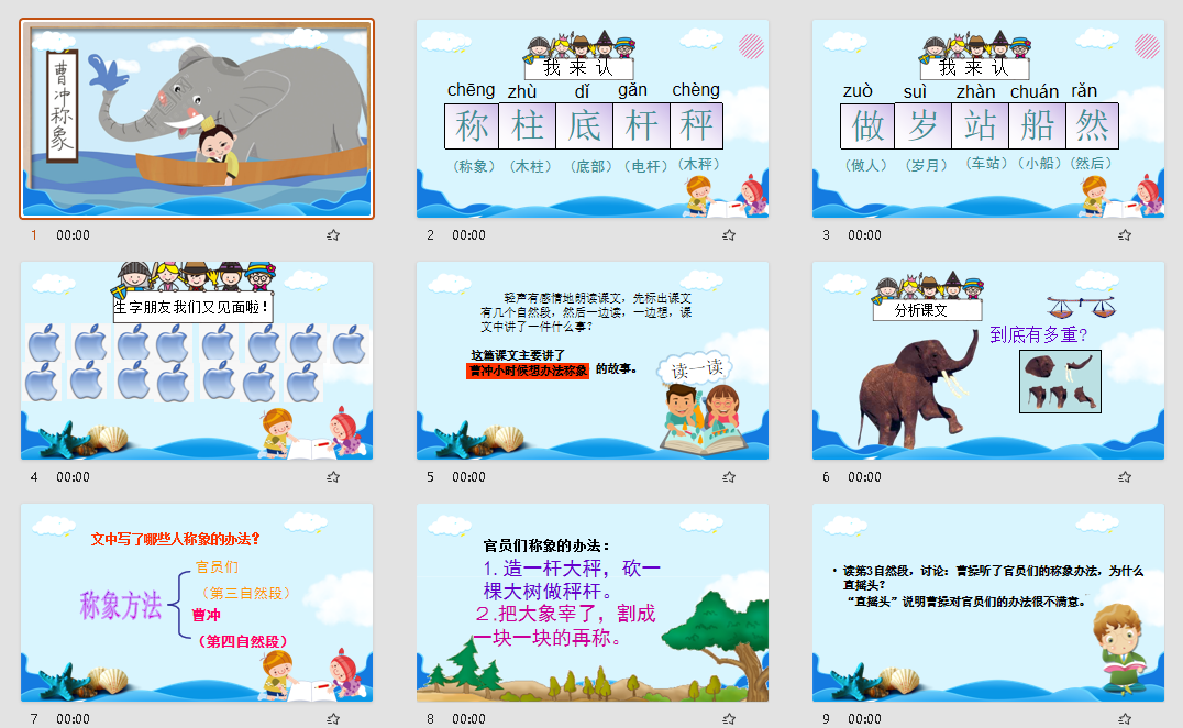 人教版二年级上册《曹冲称象》ppt课件1